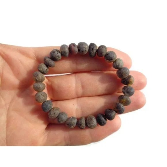 Real Raw BALTIC Amber Bracelet 5-8 mm Beads, Unpolished Natural Amber Bracelet - Picture 3 of 6